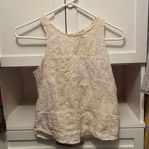 American Eagle Cream Ivory Floral Tank Top XS
